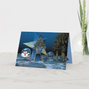 Fantasy surrealistic Christmas scenery Text card