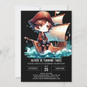 Fantasy Sweet Pirate Birthday Invitation