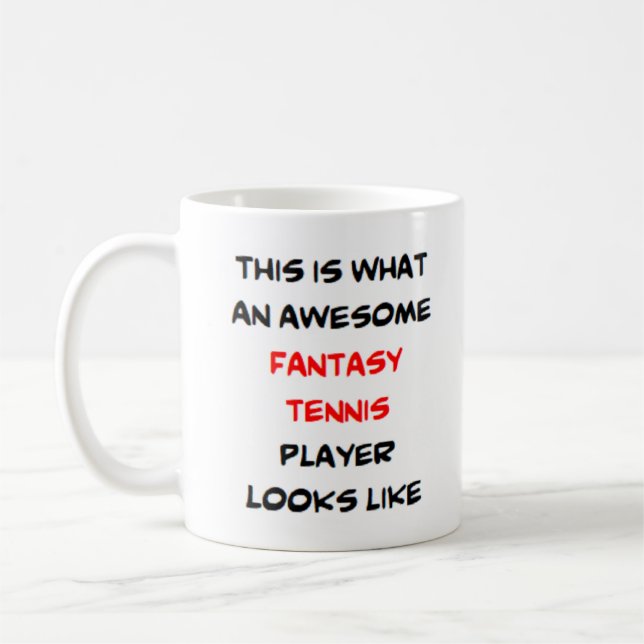 fantasy tennis player, awesome coffee mug (Left)