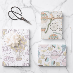 Fantasy Theme Patterns Wrapping Paper Sheet