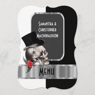 Fantasy themed tattoo skull wedding menu