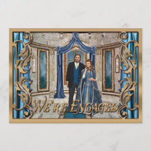 Fantasy-Themed Wedding Bronze Mediaeval Engagement Invitation