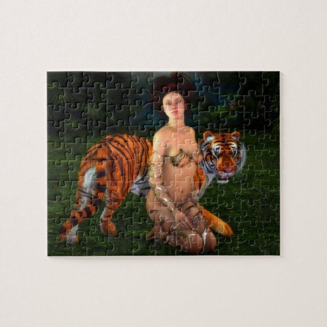 Fantasy Tiger Girl Jigsaw Puzzle (Horizontal)