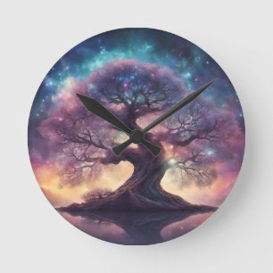 Fantasy Tree Art Round Clock