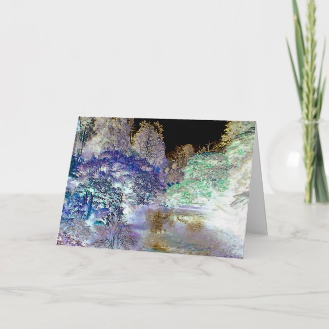 Fantasy Trees Abstract Landscape Card (Front)