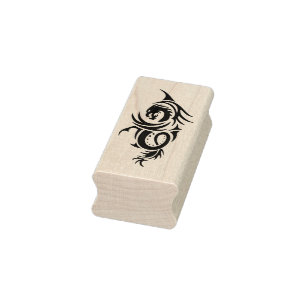 fantasy tribal dragon art stamp