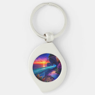 Fantasy Tropical Beach Four Key Ring