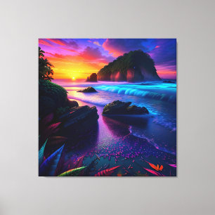 Fantasy Tropical Beach One Canvas Print