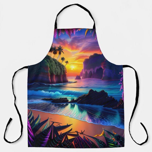 Fantasy Tropical Beach Three Apron (Front)