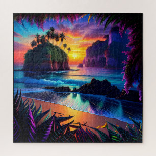 Fantasy Tropical Beach Three Jigsaw Puzzle