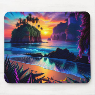 Fantasy Tropical Beach Three Mouse Pad