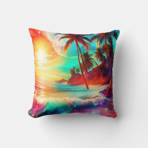 Fantasy Tropical Island Cushion