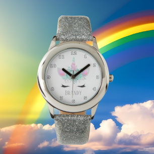 Fantasy unicorn face add name watch