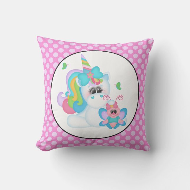 Fantasy unicorn girls room pillow (Front)