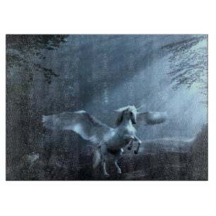 Fantasy Unicorn in Forest Cutting Board