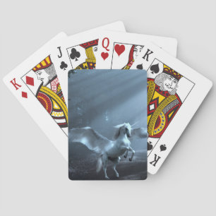 Fantasy Unicorn in Forest Playing Cards