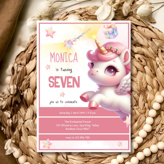 Fantasy unicorn kids birthday invitation (Creator Uploaded)