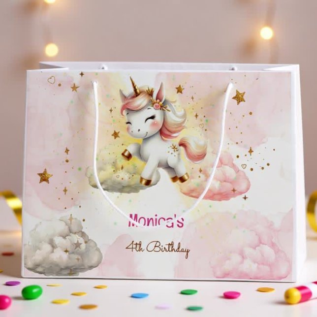Fantasy unicorn kids birthday large gift bag (Creator Uploaded)