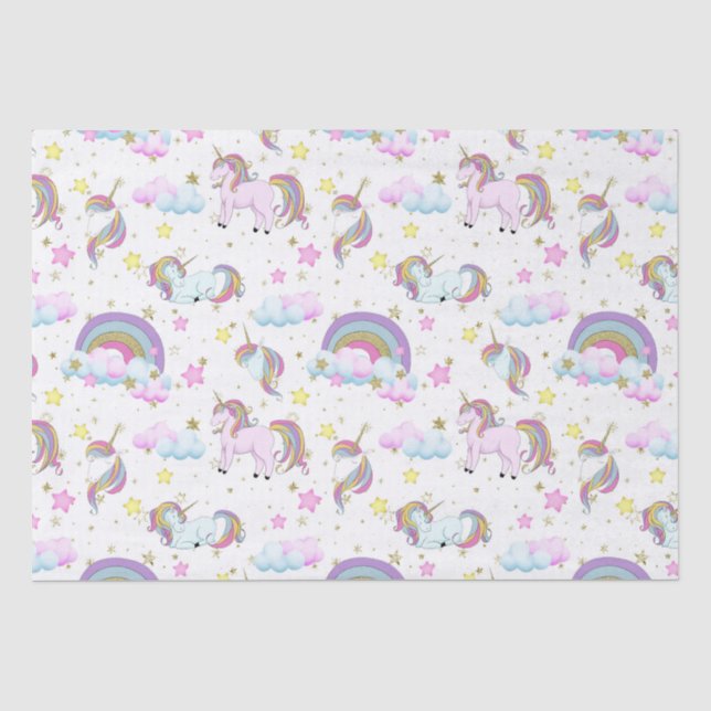 Fantasy unicorn pattern girls party tissue paper (Front)