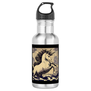 Fantasy Unicorn - Woodcut 1 532 Ml Water Bottle