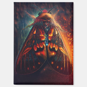 Fantasy Version Of A Clown Face Tiger Moth Magnet