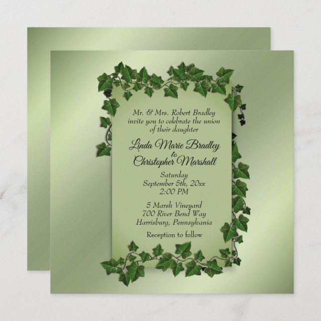 Fantasy Vines Wedding Invitation 5.5" x  5.5" (Front/Back)