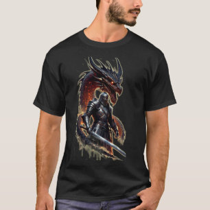 Fantasy Warrior Knight with Dragon Spirit Shirt