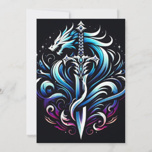 Fantasy Warrior Mystic Dragon Sword Flame Announcement
