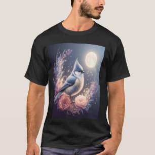 Fantasy Watercolor Tufted Titmouse Bird Enthusiast T-Shirt