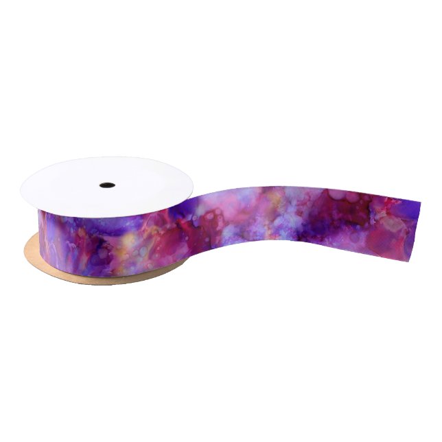 fantasy watercolors, warm tones : fleece blanket satin ribbon (Spool)
