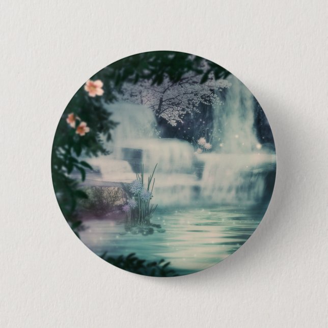 Fantasy Waterfall Cascade 6 Cm Round Badge (Front)