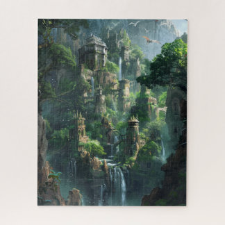 Fantasy Waterfall Kingdom Jigsaw Puzzle