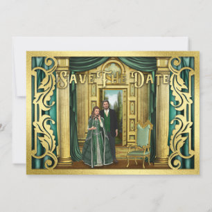 Fantasy Wedding Gold Glitter Mediaeval Photo Frame Save The Date