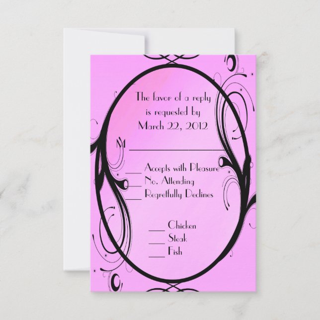 Fantasy Wedding Pink Menu Choice (Front)