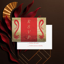Fantasy Wedding Red and Gold Asian Dragon