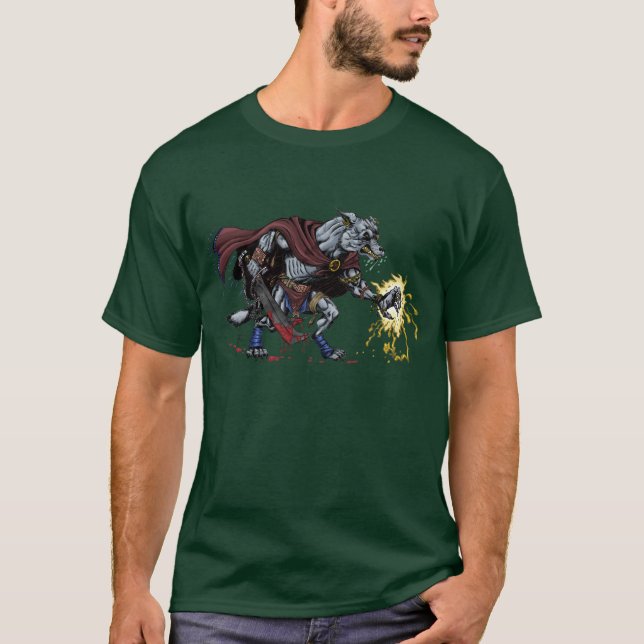 Fantasy Werewolf Fighter T-shirt (Front)