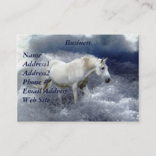 Fantasy White Horse & Ocean Surf Business Card
