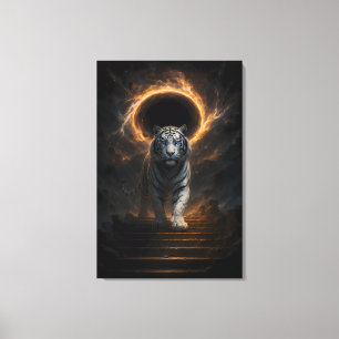 Fantasy White Tiger – Mystic Aura Series Canvas Print