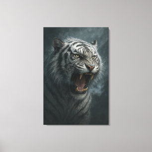 Fantasy White Tiger – Mystic Aura Series Canvas Print
