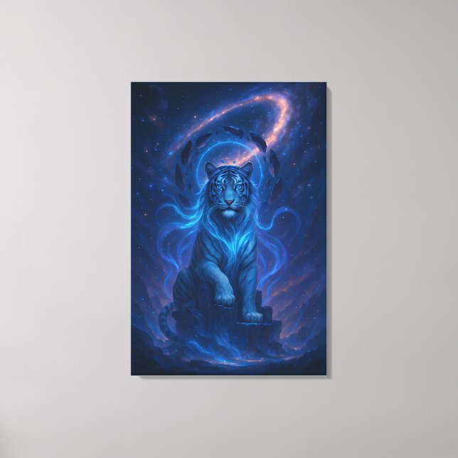 Fantasy White Tiger – Mystic Aura Series Canvas Print (Front)