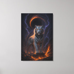 Fantasy White Tiger – Mystic Aura Series Canvas Print