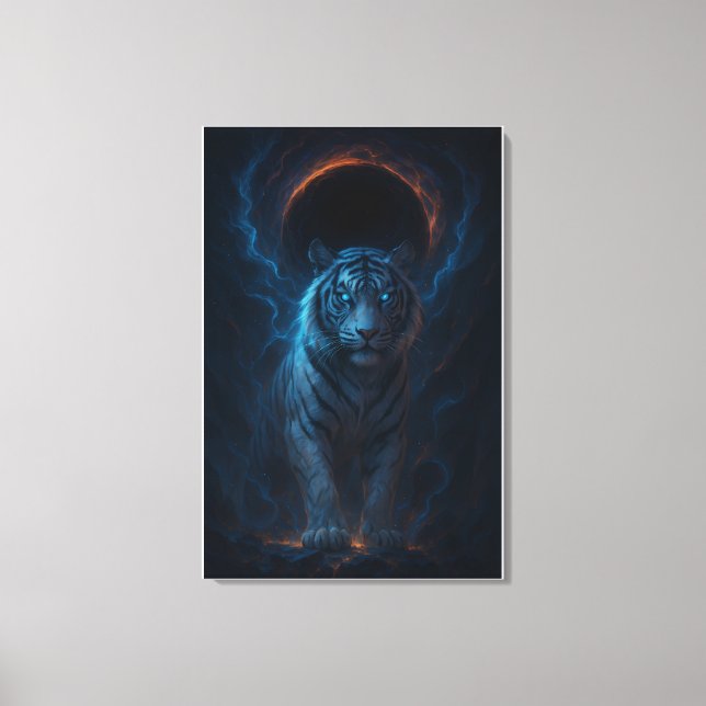 Fantasy White Tiger – Mystic Aura Series Canvas Print (Front)