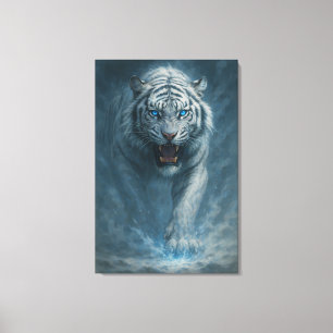 Fantasy White Tiger – Mystic Aura Series ManJian Canvas Print