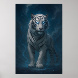 Fantasy White Tiger – Mystic Aura Series ManJian Poster