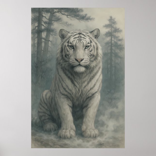 Fantasy White Tiger – Mystic Aura Series | ManJian Poster (Front)