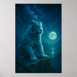 Fantasy White Tiger – Mystic Aura Series Poster