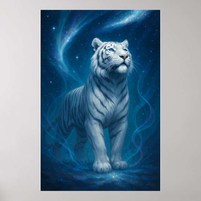 Fantasy White Tiger – Mystic Aura Series Poster (Front)