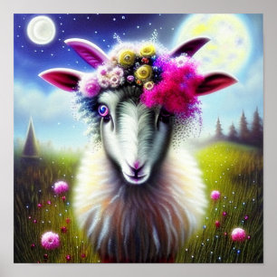 Fantasy wild goat poster