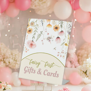 Fantasy wildflower fairy first Gifts Pedestal Sign