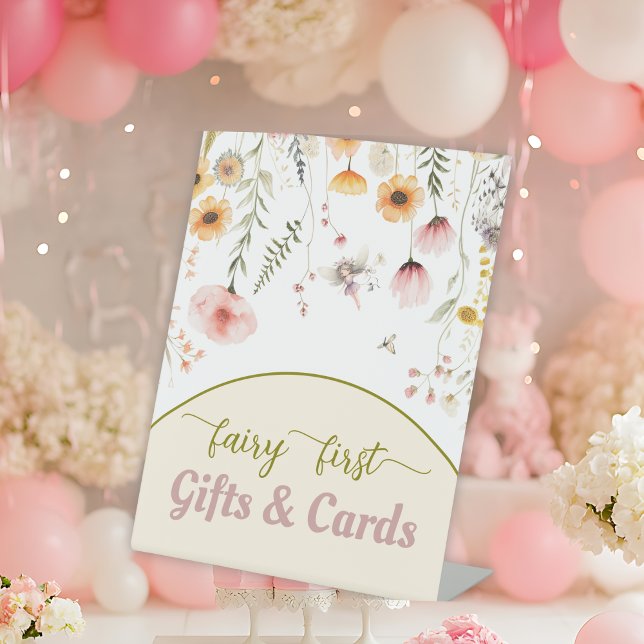 Fantasy wildflower fairy first Gifts Pedestal Sign (Creator Uploaded)